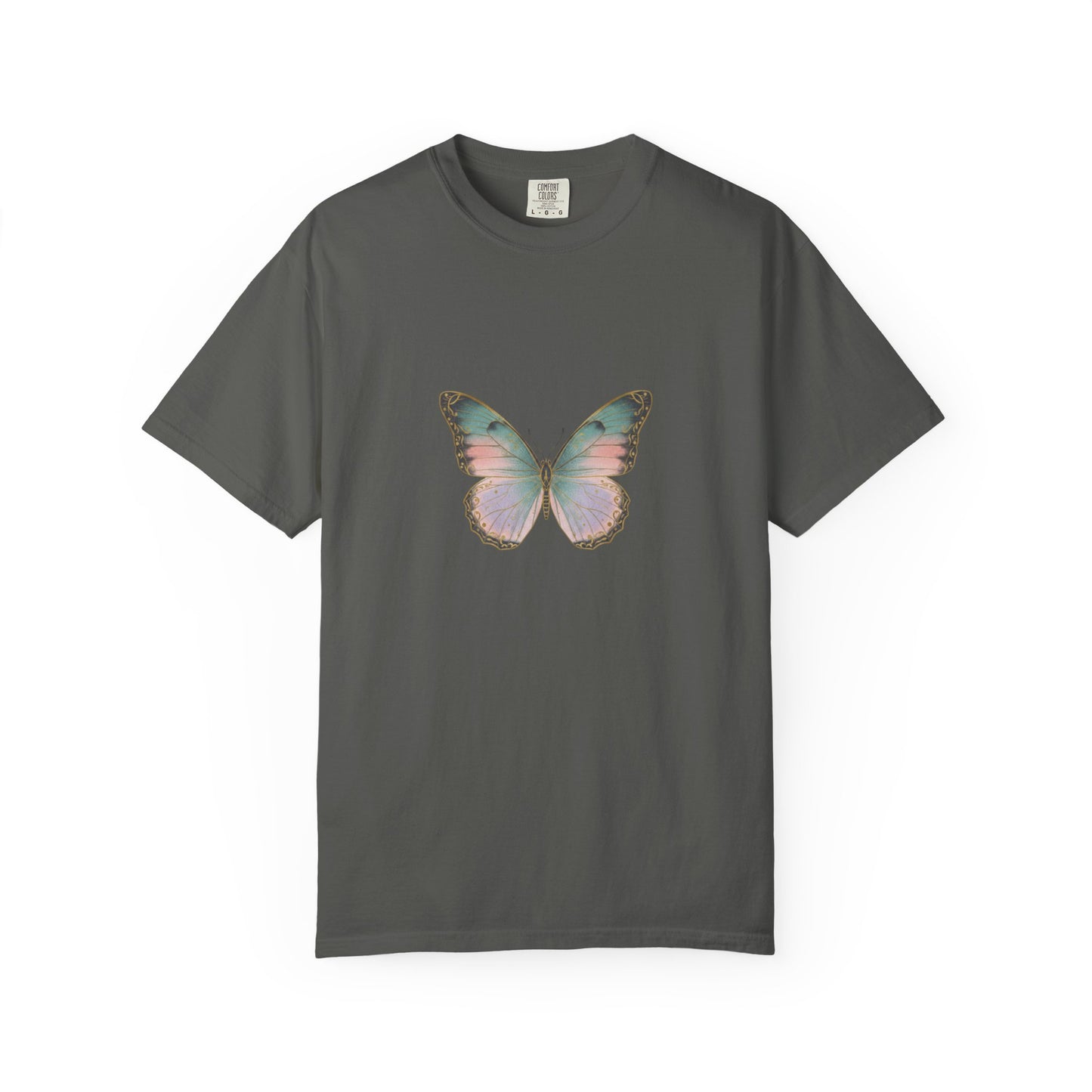 Retro 70s Vacation Butterfly T-shirt | Distressed Orange Teal Wings