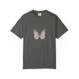 Retro 70s Vacation Butterfly T-shirt | Distressed Orange Teal Wings