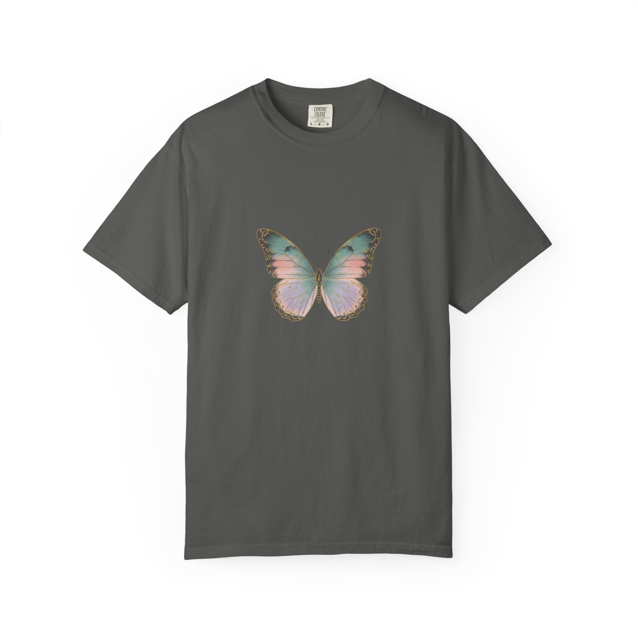 Retro 70s Vacation Butterfly T-shirt | Distressed Orange Teal Wings