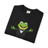 Funny Tuxedo Frog T-shirt | Frog on Lily Pad Amphibian Design
