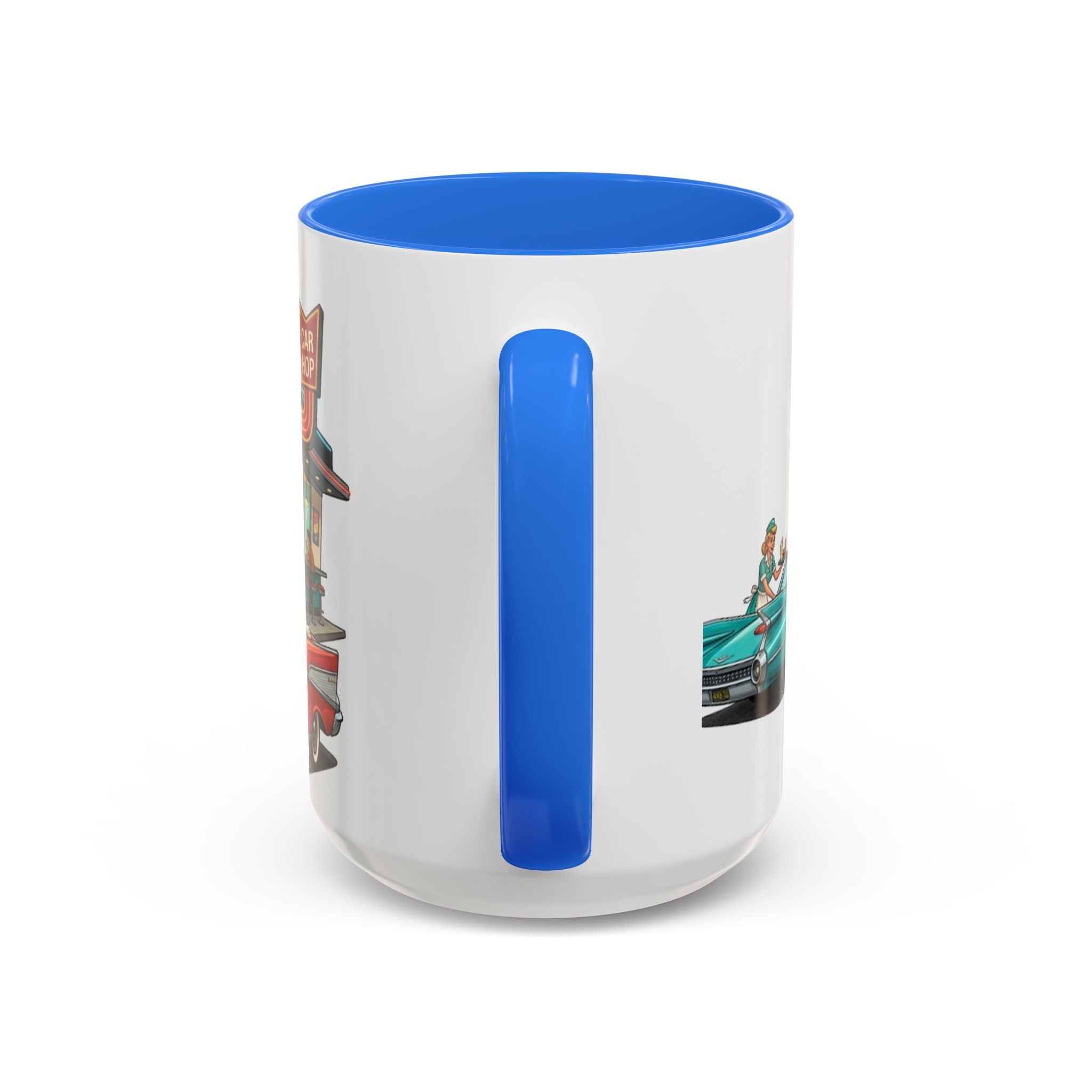 1950s Diner Scene Mug | Retro Car Hop Coffee Cup