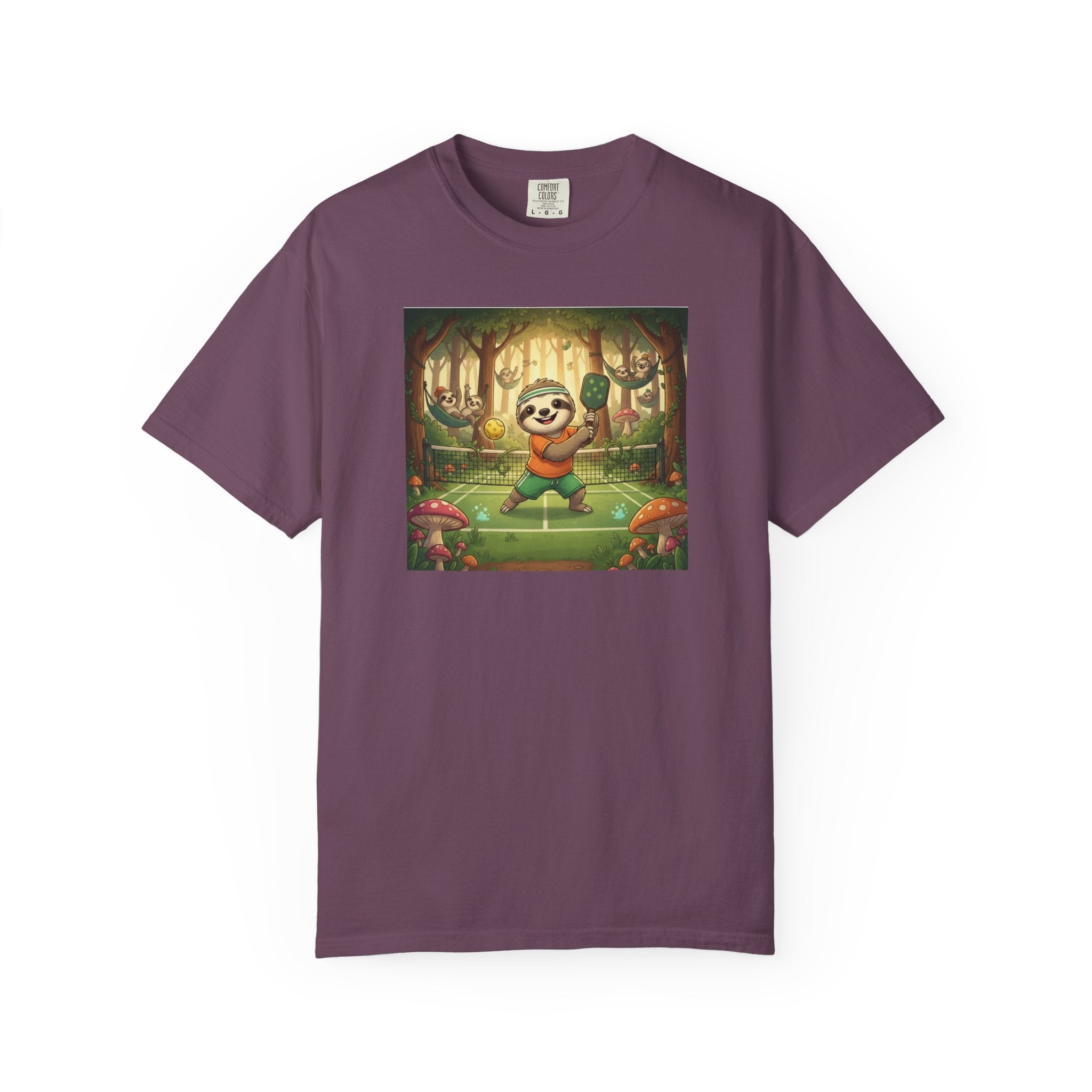Sloth Pickleball Illustration T-shirt | Whimsical Forestcore Slow Living