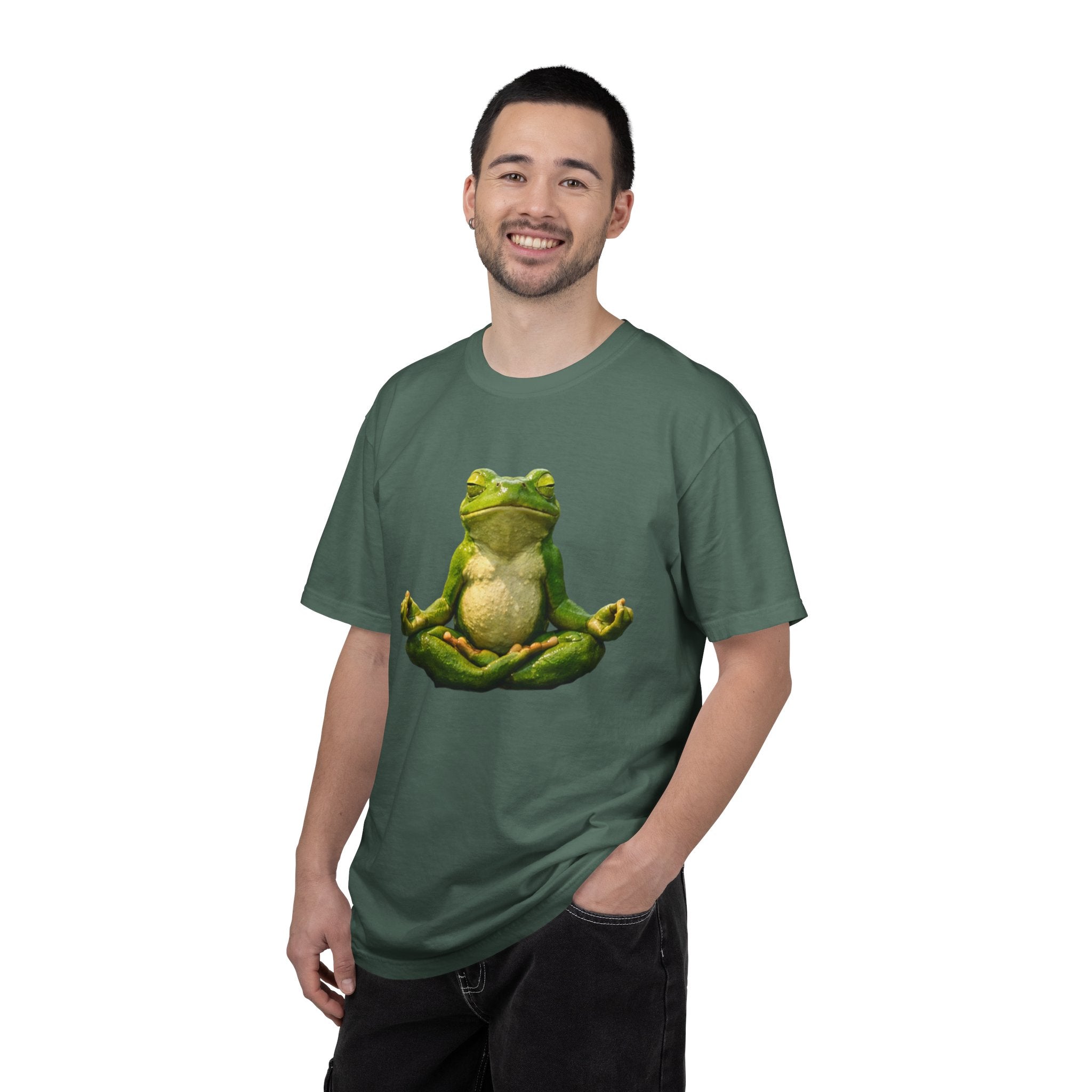 Meditating Frog T-shirt | Zen Yoga Frog Illustration, Relaxation Tee