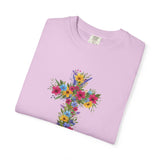 Floral Cross T-shirt | Colorful Flower Cross Tee, Christian Faith Shirt