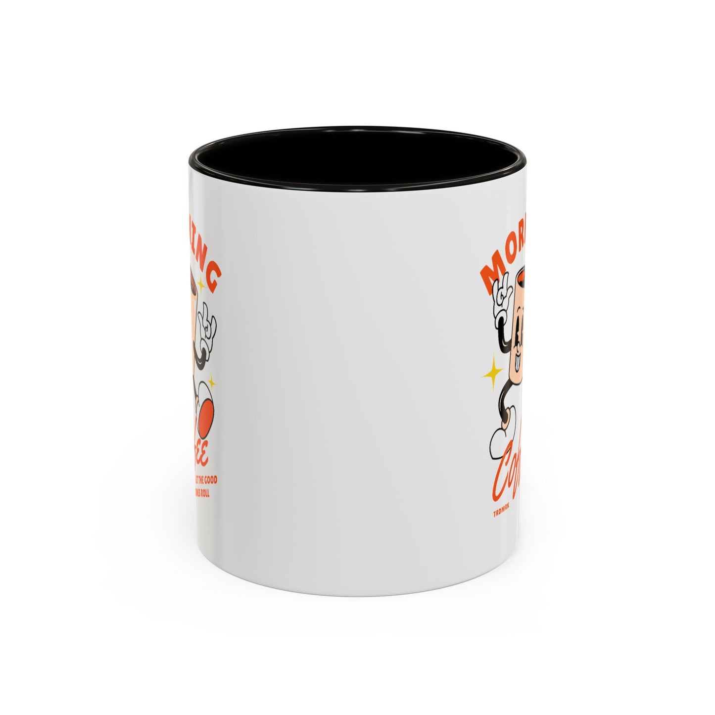 Morning Coffee Mug | Retro Cartoon Coffee Cup, Colorful Ceramic