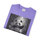 Panda Pickleball Bamboo Forest T-Shirt | Monochrome Kawaii Sports Decor