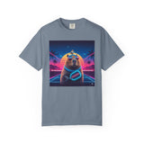 Retro Vaporwave Capybara with Sunglasses T-shirt | Neon Sunset Palm Trees