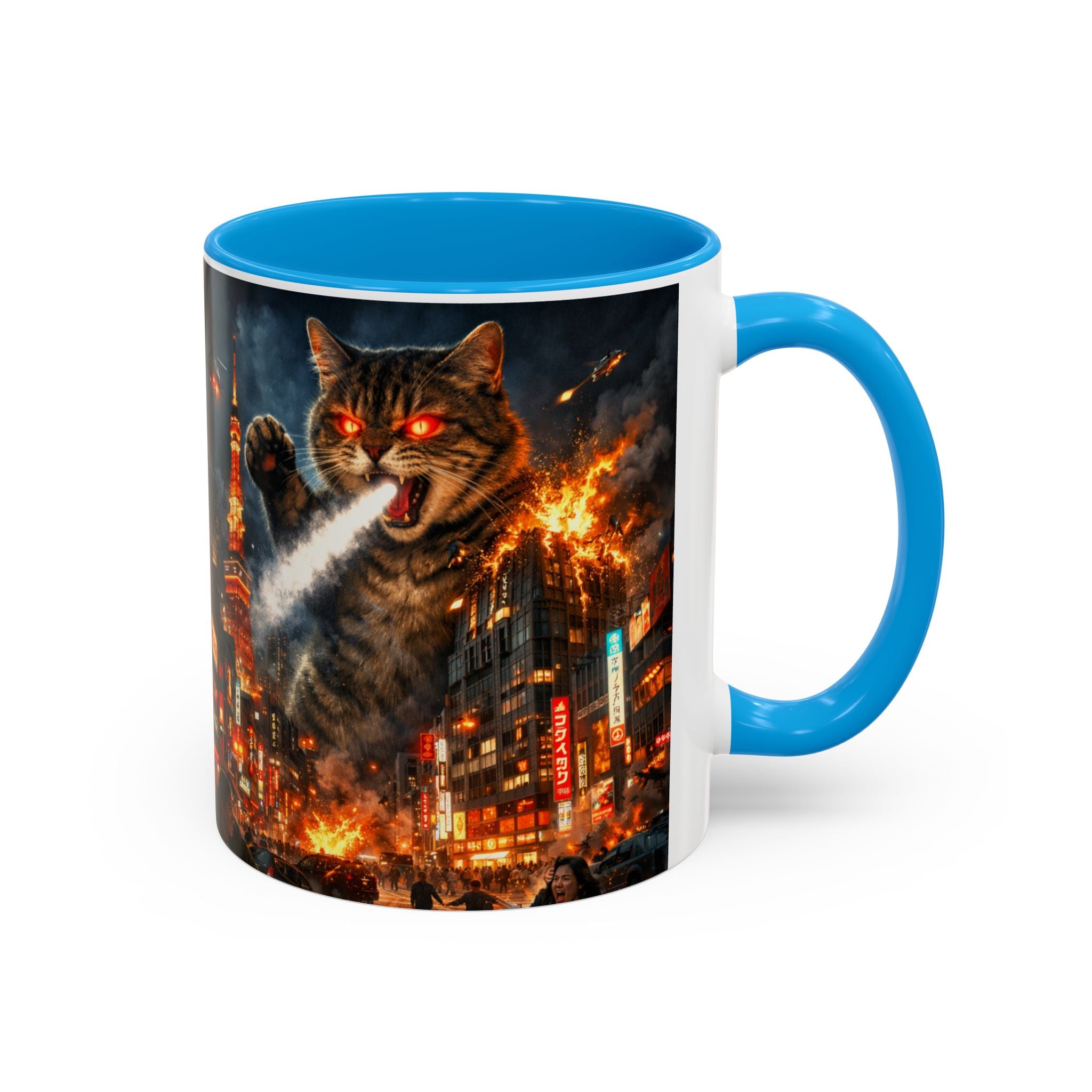 Catzilla Tokyo Cityscape Mug | Color Interior 11oz 15oz