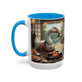 Goose with Sushi Mug | Japanese Tea Room Illustration