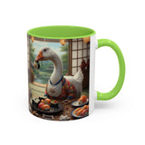 Goose with Sushi Mug | Japanese Tea Room Illustration