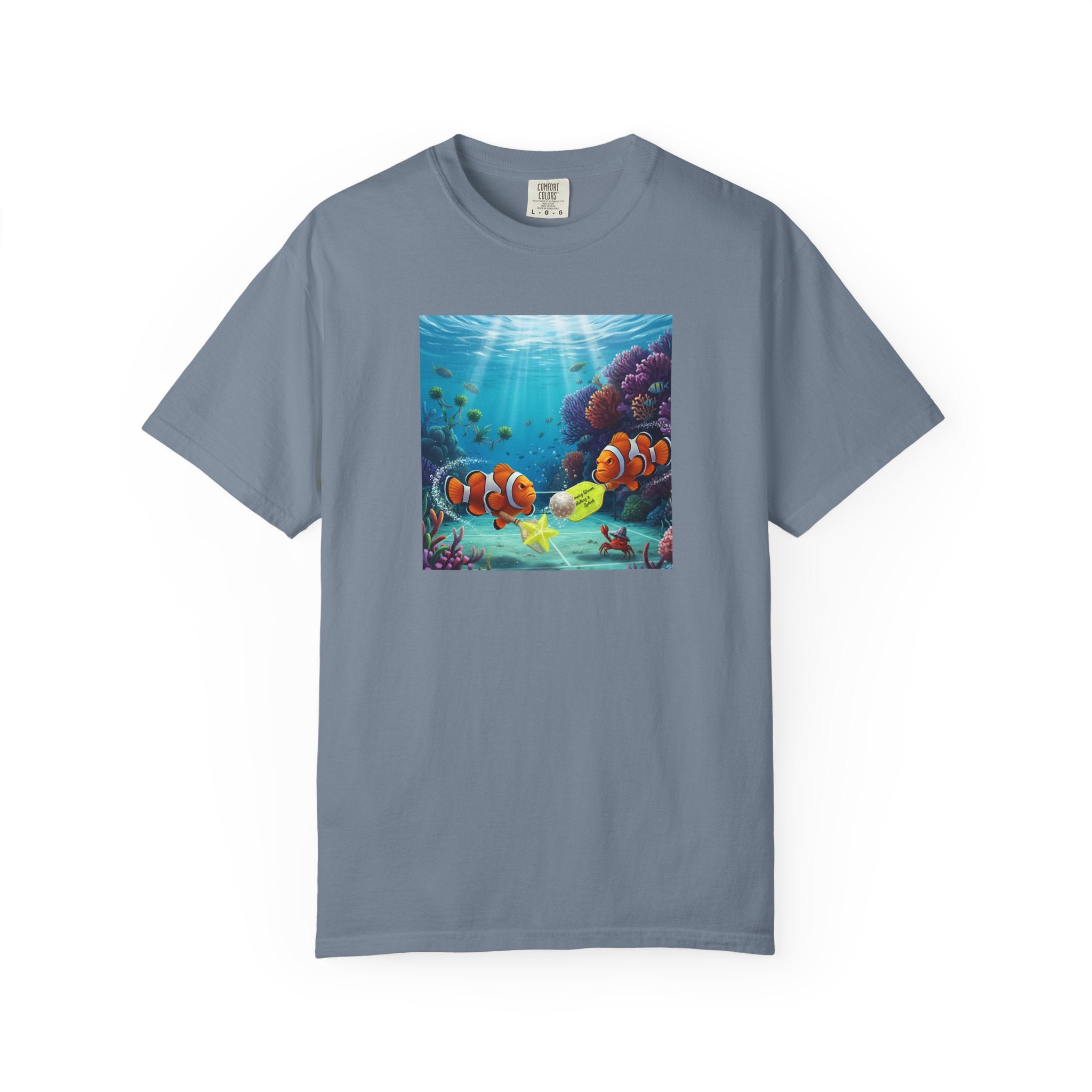 Clownfish Reef Scene T-shirt | Underwater Coral Ocean Illustration