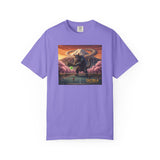 Catzilla Pickleball Destroyer T-shirt | Kaiju Cat Samurai, Mount Fuji Cherry Blossoms