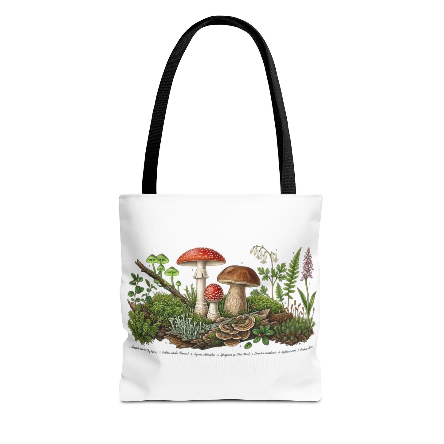 Vintage Mushroom Wildflower Specimen Study Tote Bag