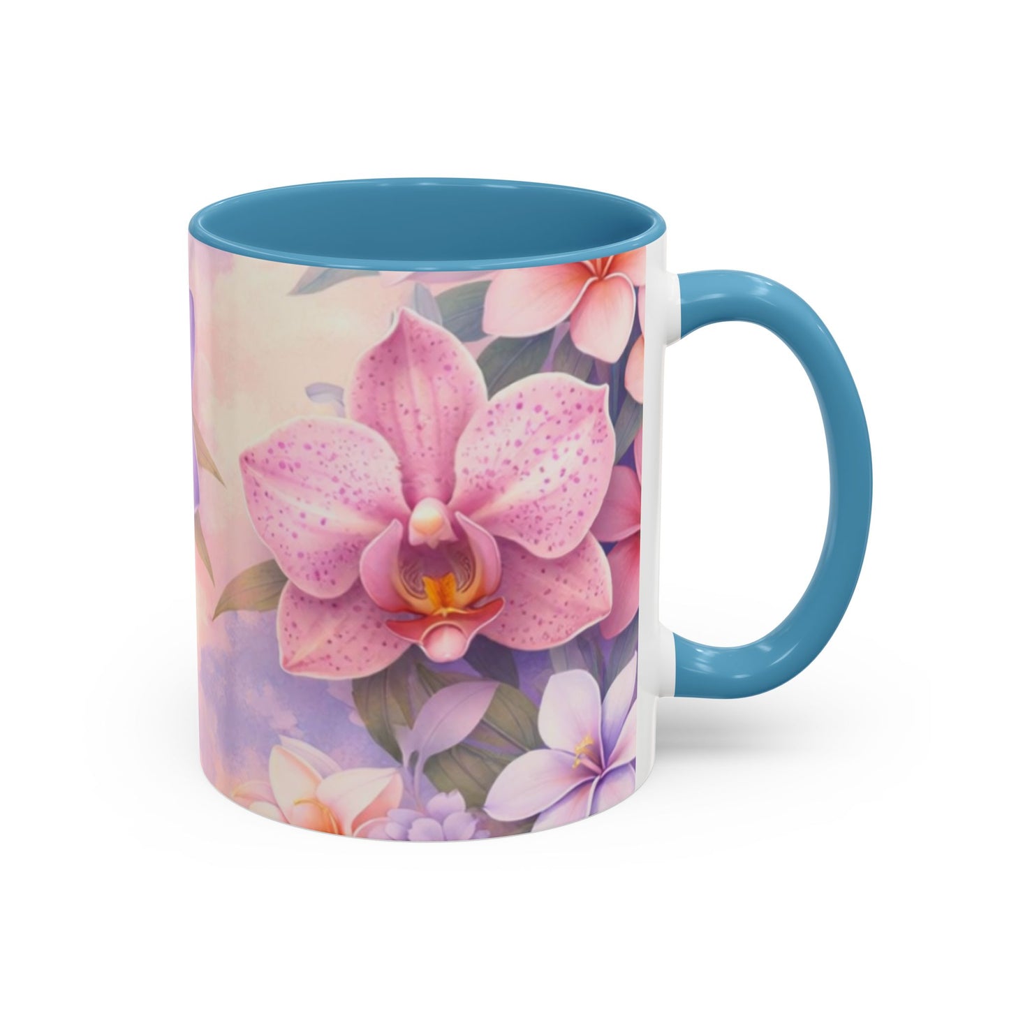 Tropical Orchid Floral Mug | Accent Coffee Mug 11oz 15oz