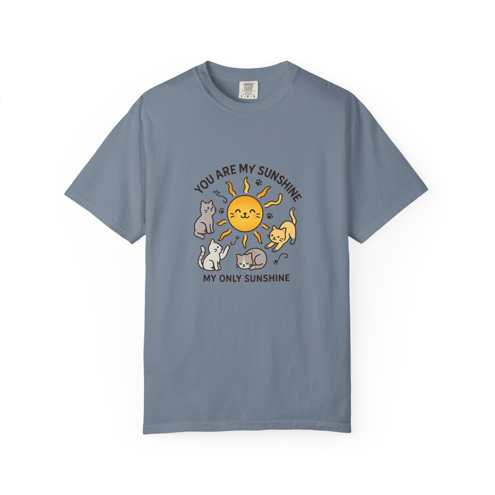 You Are My Sunshine Cat Illustration T-shirt | Cute Sun and Kittens