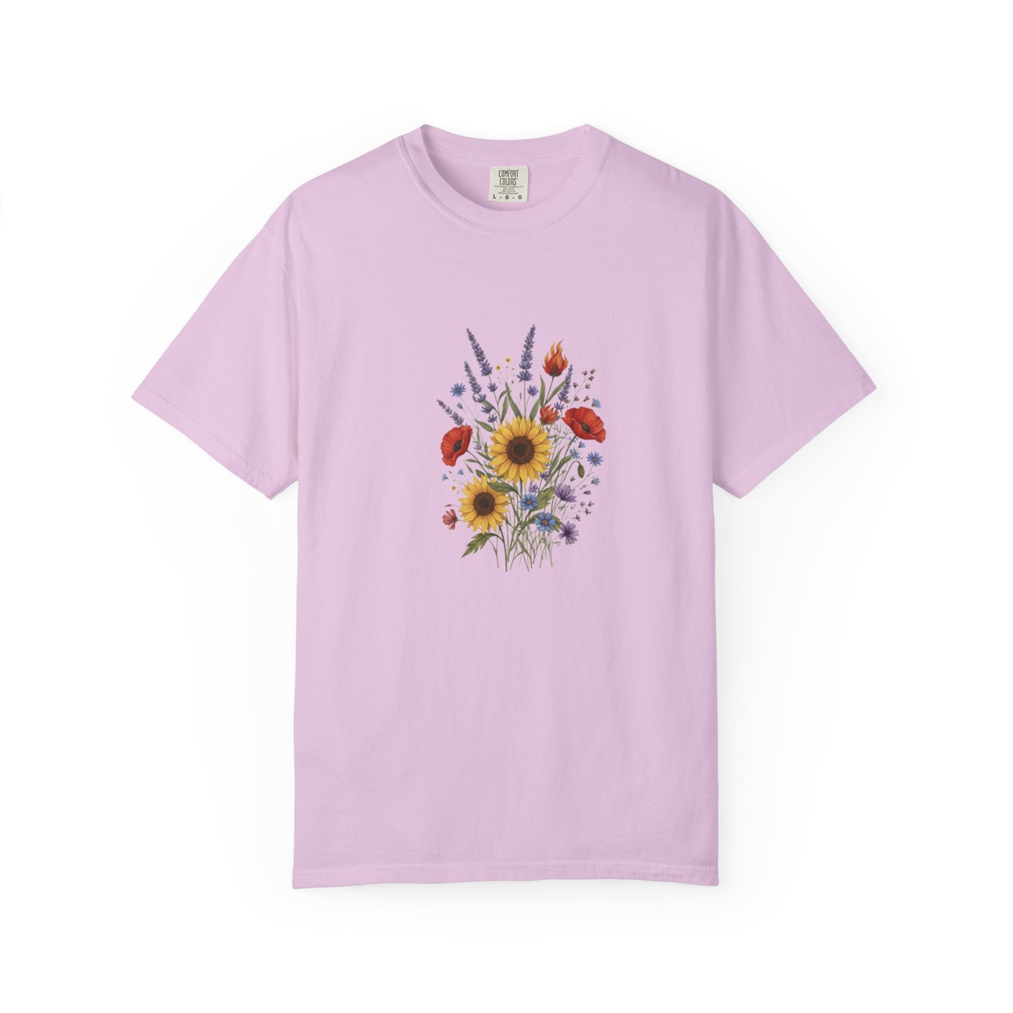 Sunflower and Wildflower Bouquet T-Shirt | Floral Botanical Garden Tee