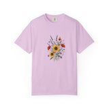 Sunflower and Wildflower Bouquet T-Shirt | Floral Botanical Garden Tee