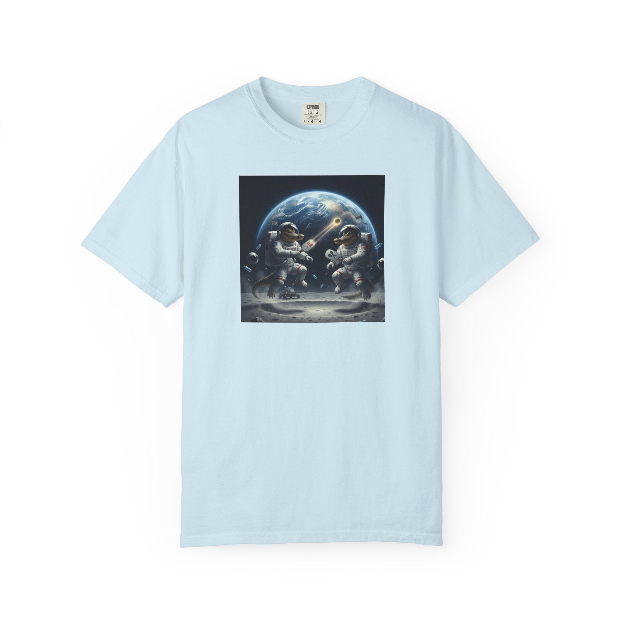 Gator Lunar Pickleball  T-shirt | Earth Background, Spacewalk Illustration