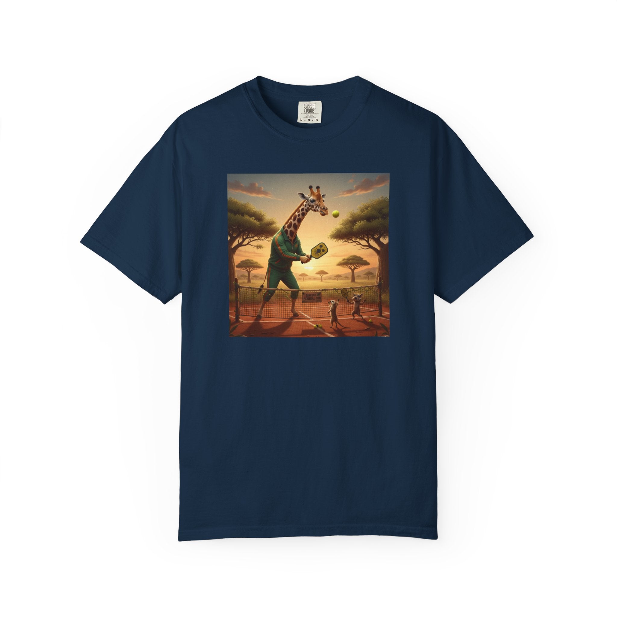 Long-Neck Larry  Pickleballer Unisex Garment-Dyed T-shirt