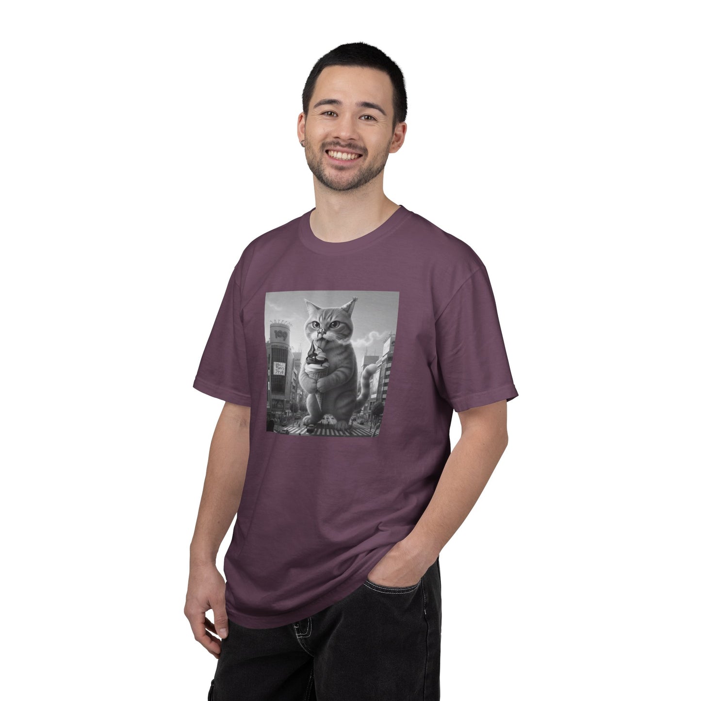 Purr-zilla van Scoop Unisex Garment-Dyed T-shirt