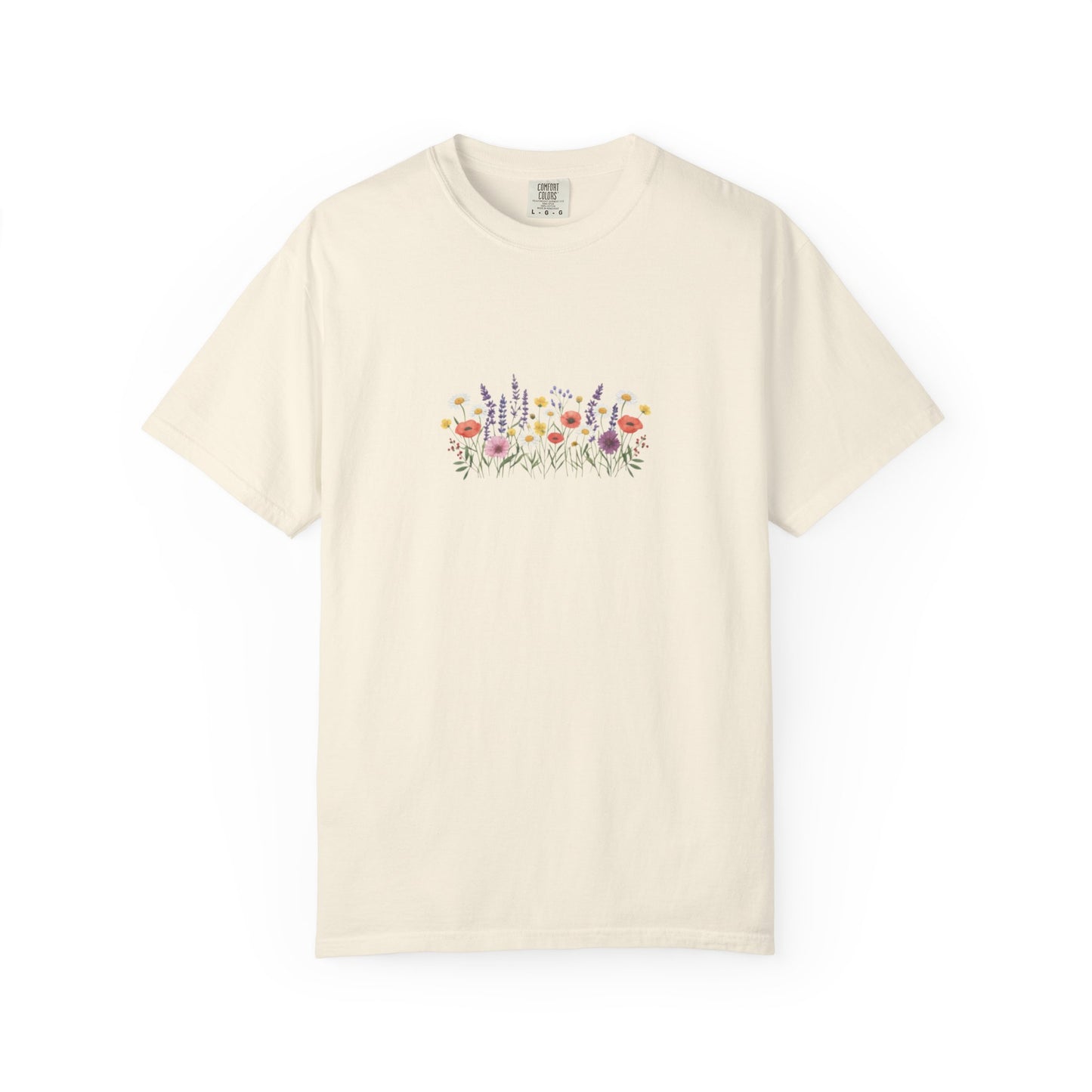 Wildflower Meadow watercolor floral design T-shirt | botanical garden tee