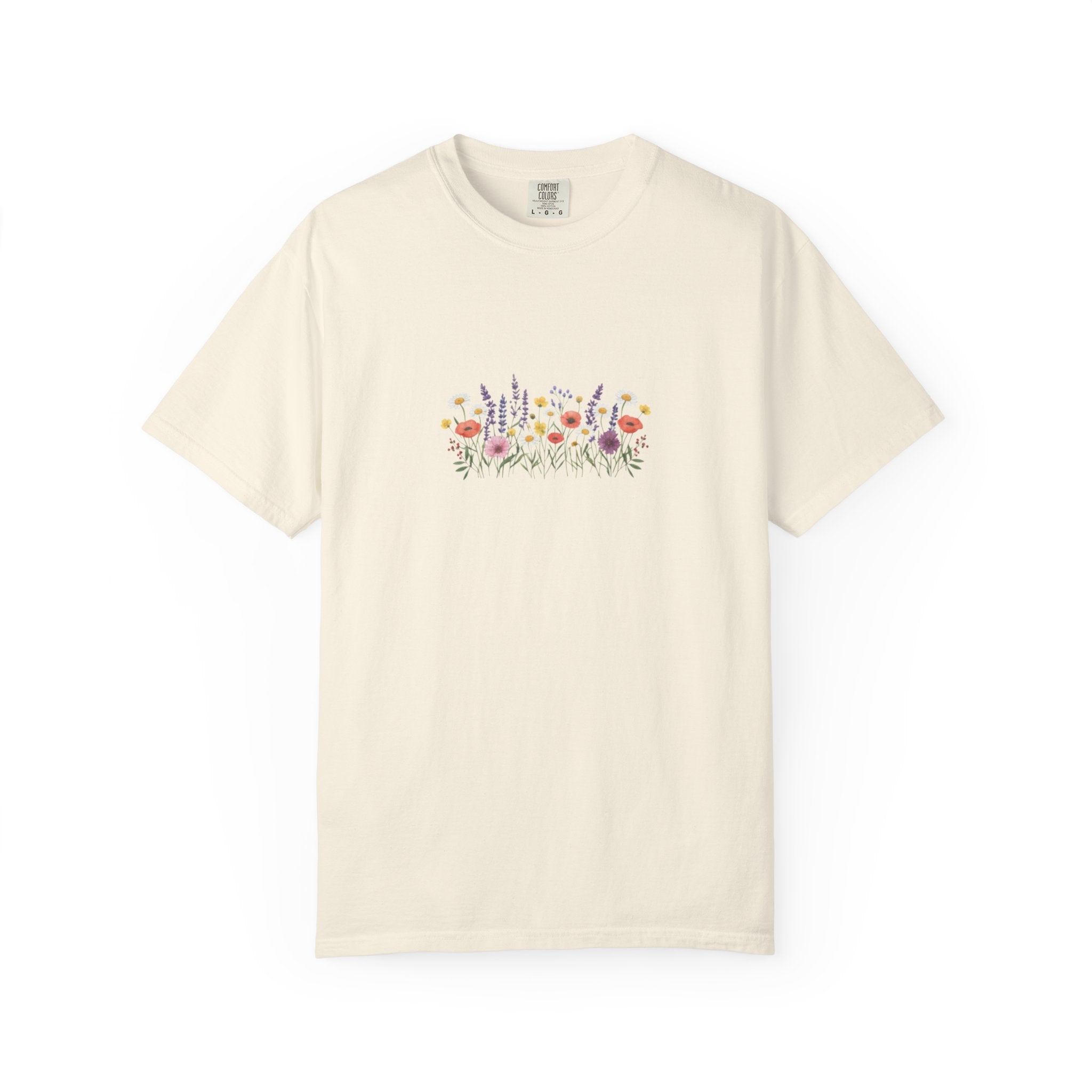 Wildflower Meadow watercolor floral design T-shirt | botanical garden tee