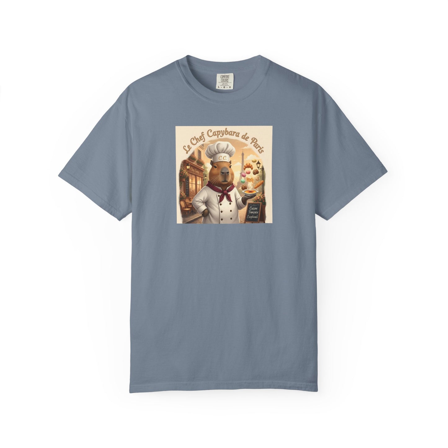 Vintage French Pâtissier Capybara Chef T-shirt | Bakery Illustration