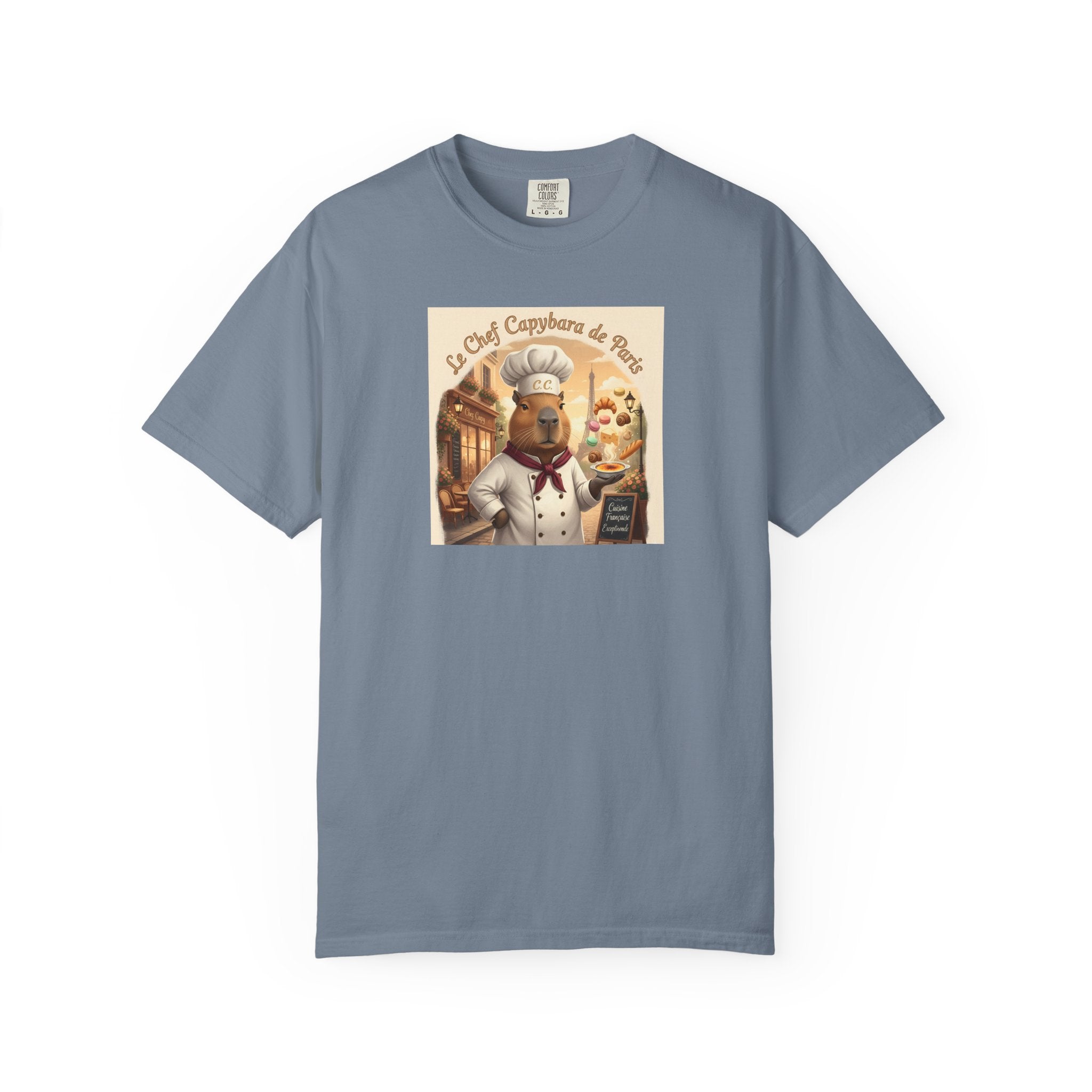 Vintage French Pâtissier Capybara Chef T-shirt | Bakery Illustration