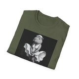 Capybara Blonde. Dress Pose T-Shirt | Retro Black & White Illustration