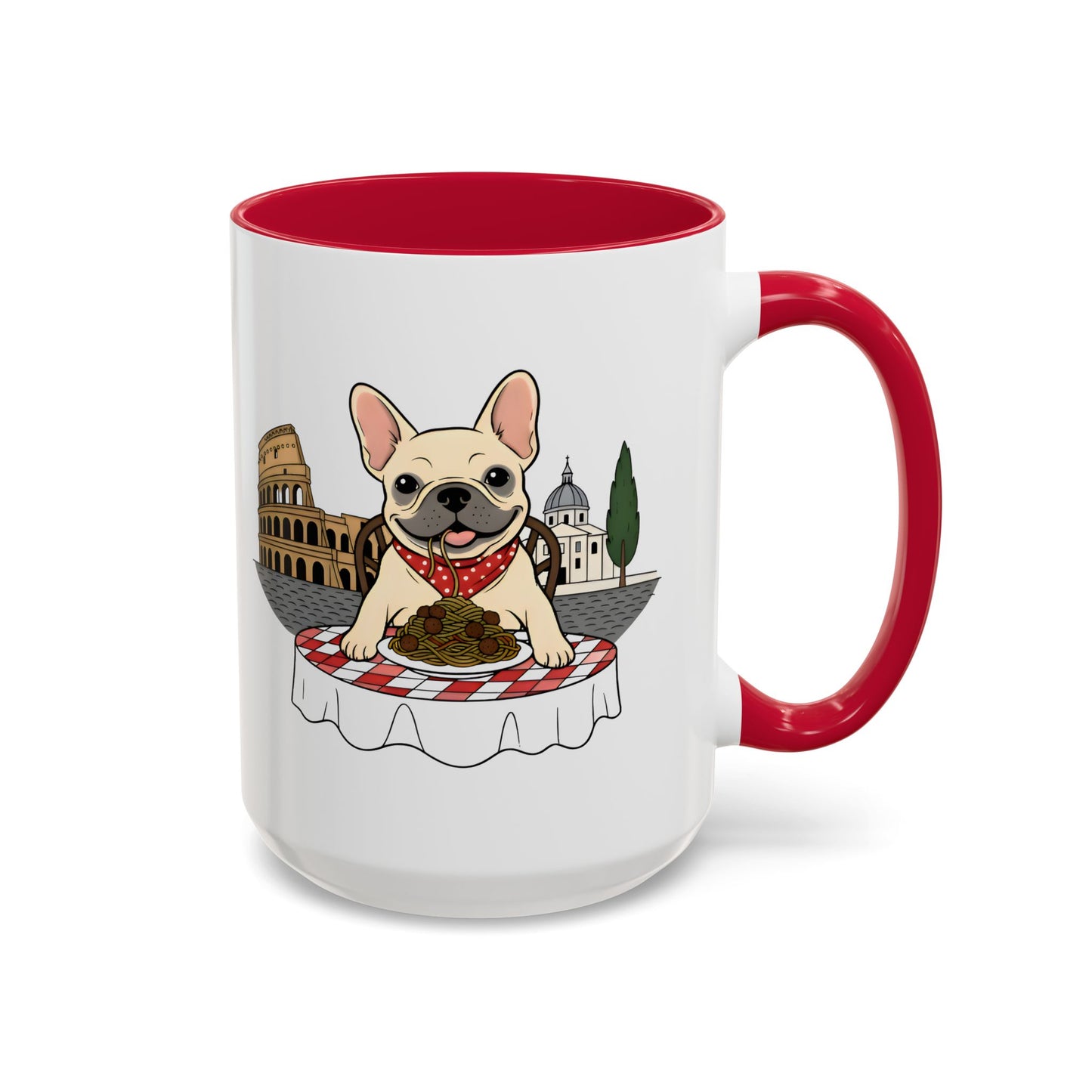 French Bulldog Pasta in Rome Mug | Ceramic Coffee Cup