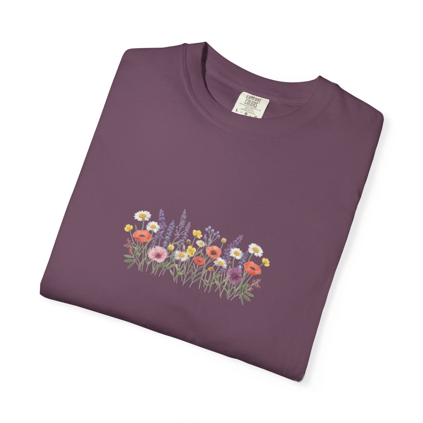 Wildflower Meadow watercolor floral design T-shirt | botanical garden tee