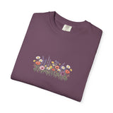 Wildflower Meadow watercolor floral design T-shirt | botanical garden tee