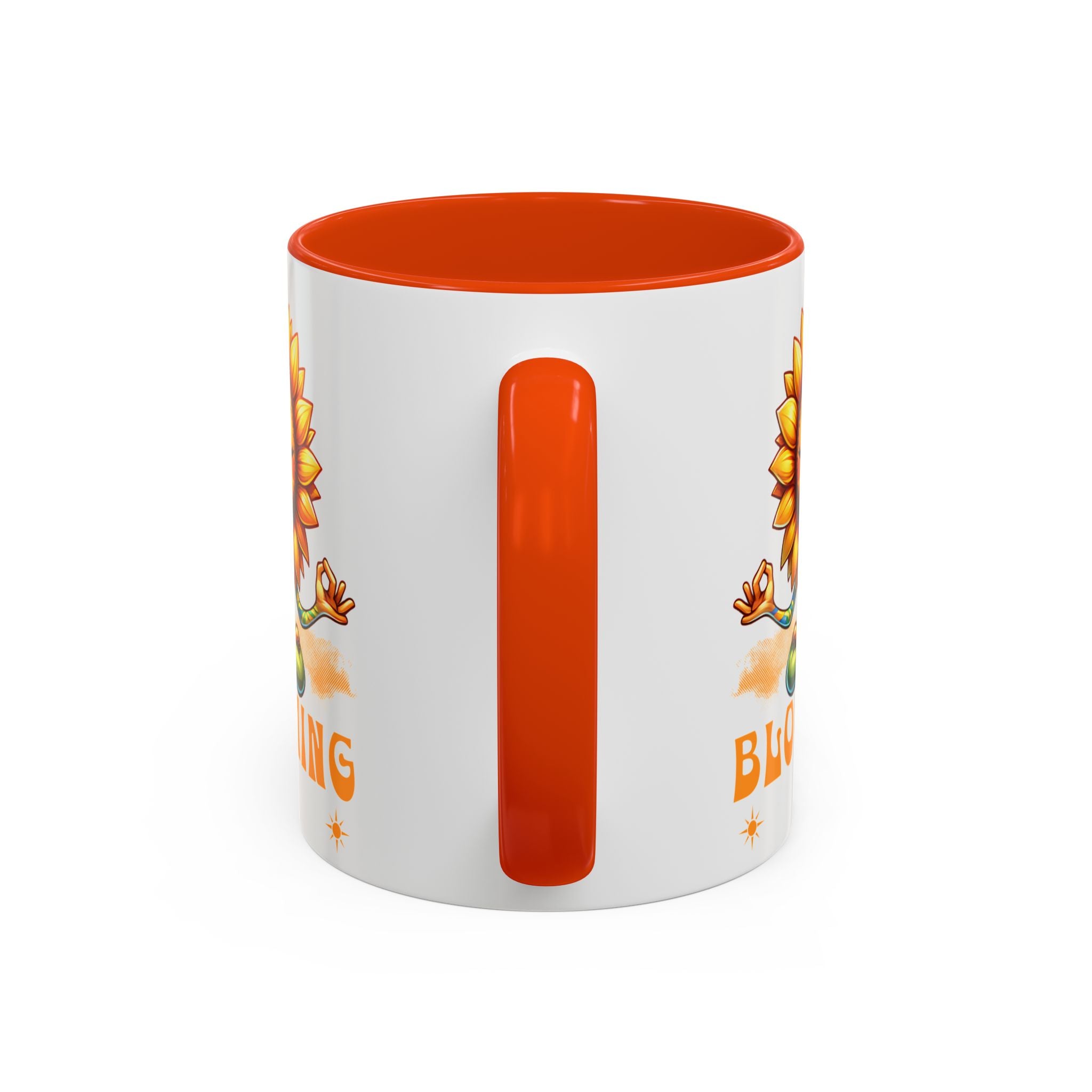 Blooming Sunflower Mug | Yoga Meditating Sunflower Ceramic Mug