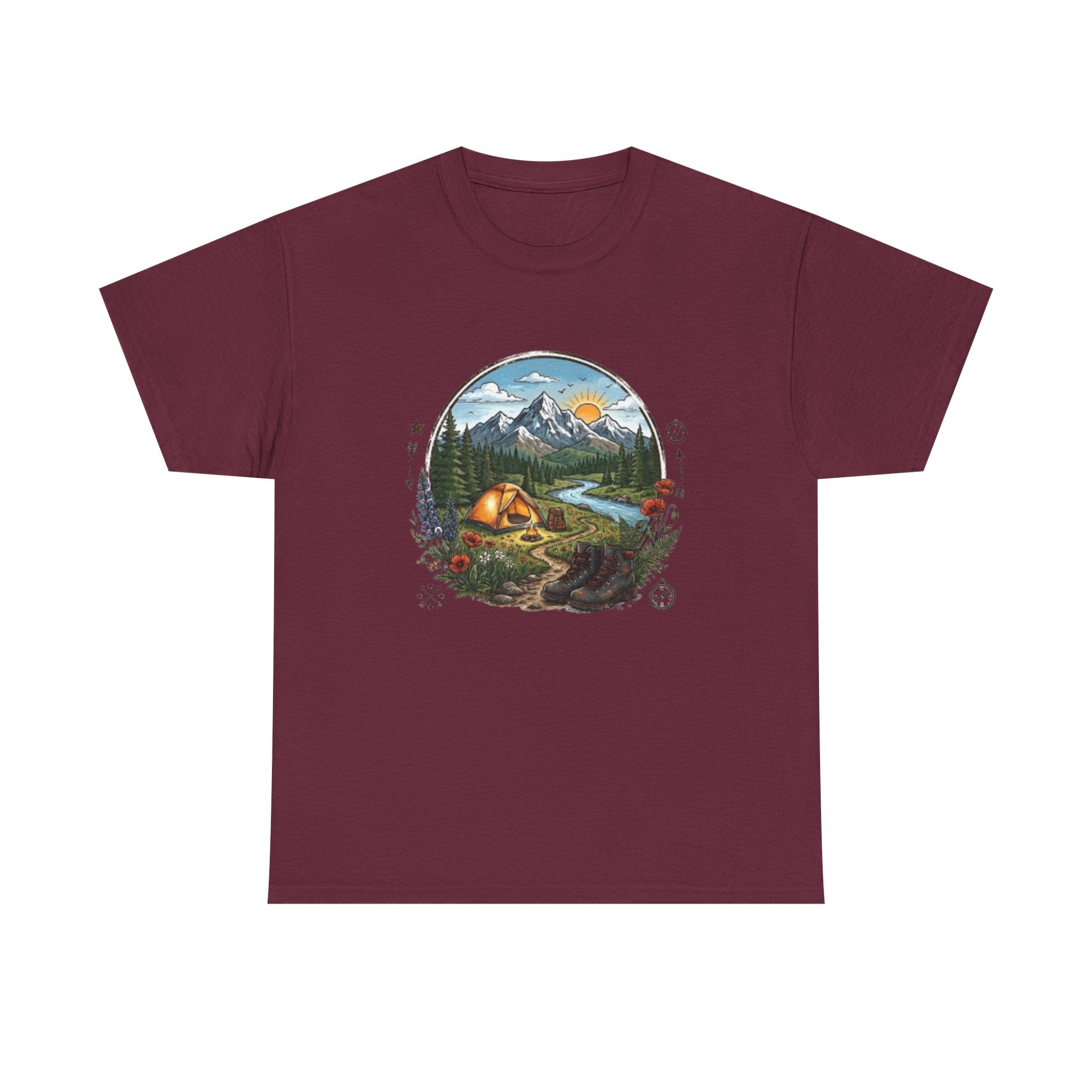 Mountain Camping Adventure T-Shirt | Outdoor Nature Hiking Tee | Wilderness Tent Graphic Shirt | Gift for Hiker Camper |