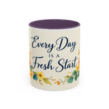 Every Day Is A Fresh Start mug | Floral sunflower coffee mug