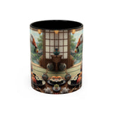 Goose with Sushi Mug | Japanese Tea Room Illustration