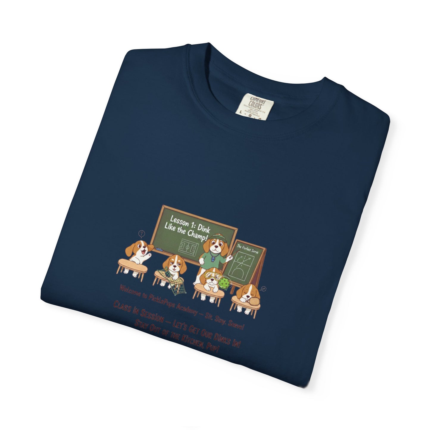 Beagle Pickleball Classroom Cartoon T-shirt | Dog Teacher Paw School Design