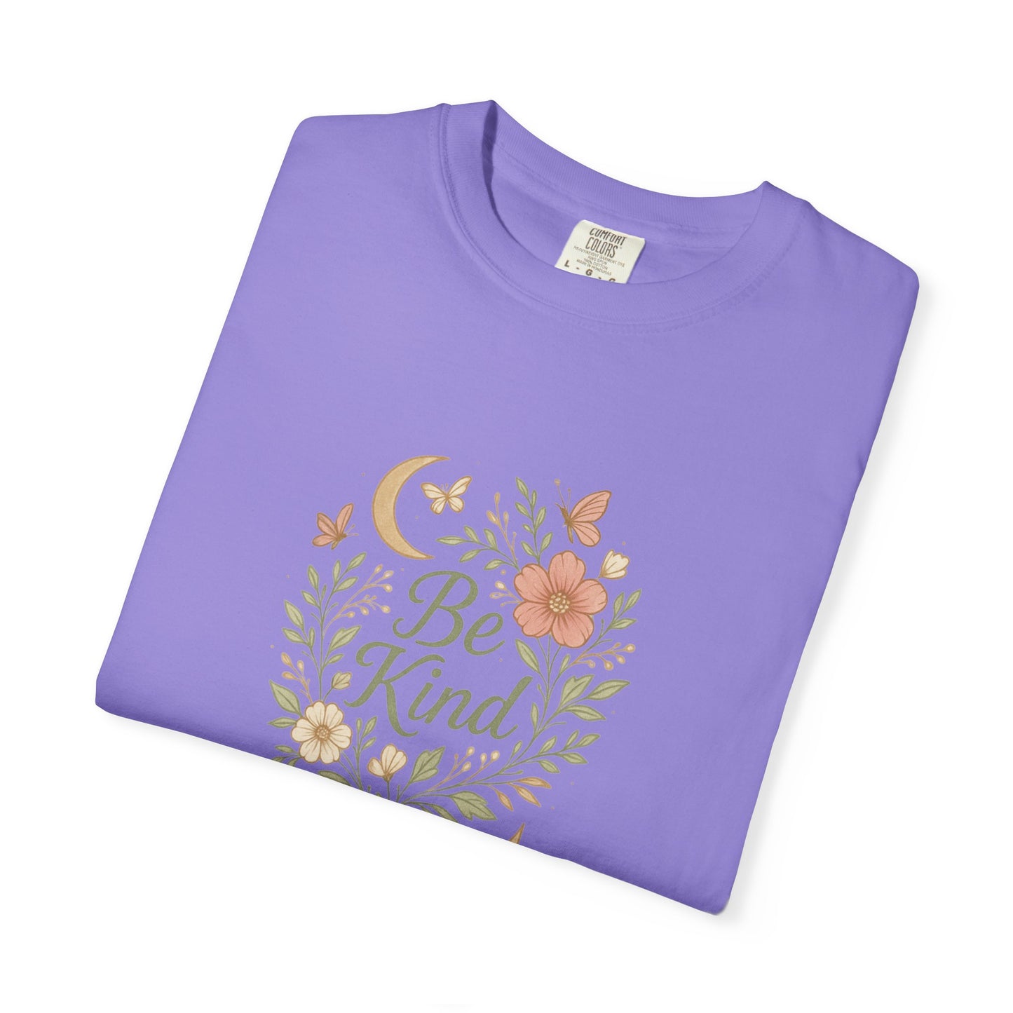 Be Kind Floral Wreath T-Shirt | Positive Quote, Boho Botanical Design