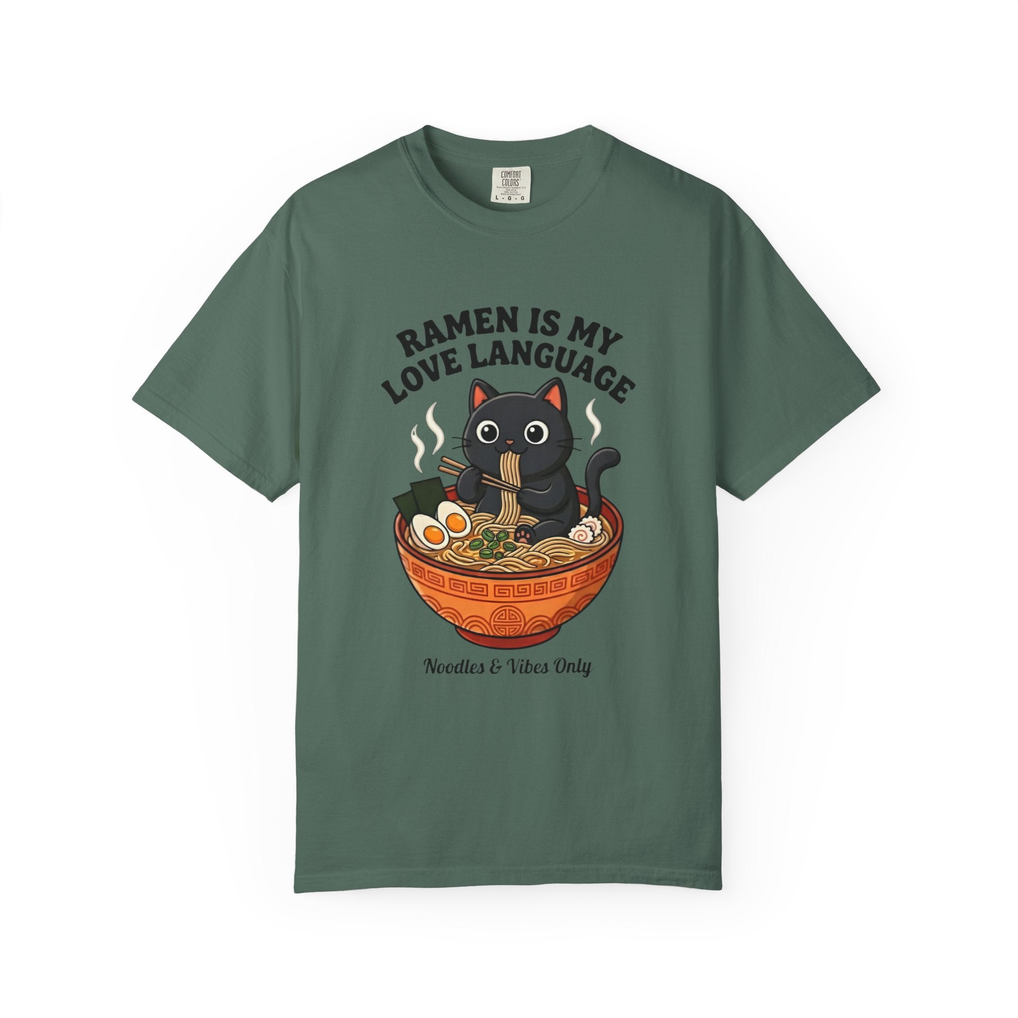 Ramen Is My Love Language T-shirt | Cat in Ramen Bowl Noodles Vibes Tee