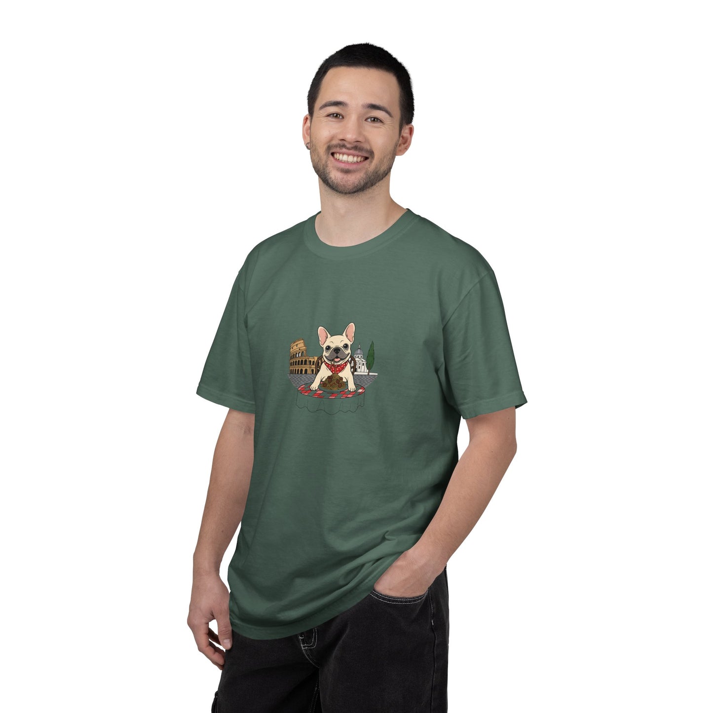 French Bulldog Chef T-shirt | Cute Dog Cooking Illustration, Bistro Theme