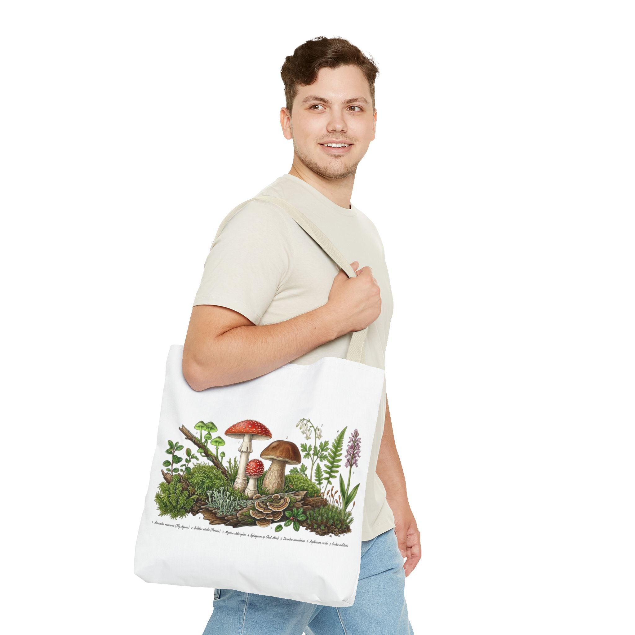 Vintage Mushroom Wildflower Specimen Study Tote Bag