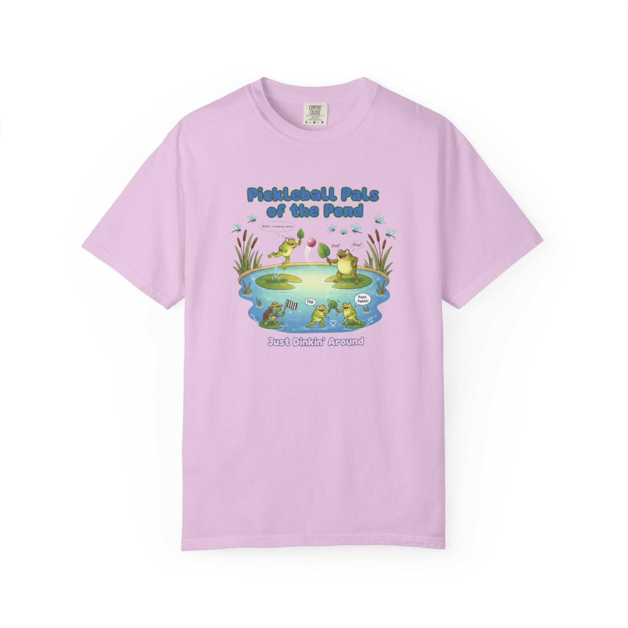 Pickleball Pals of the Pond T-Shirt | Cute Frog Pond Illustration