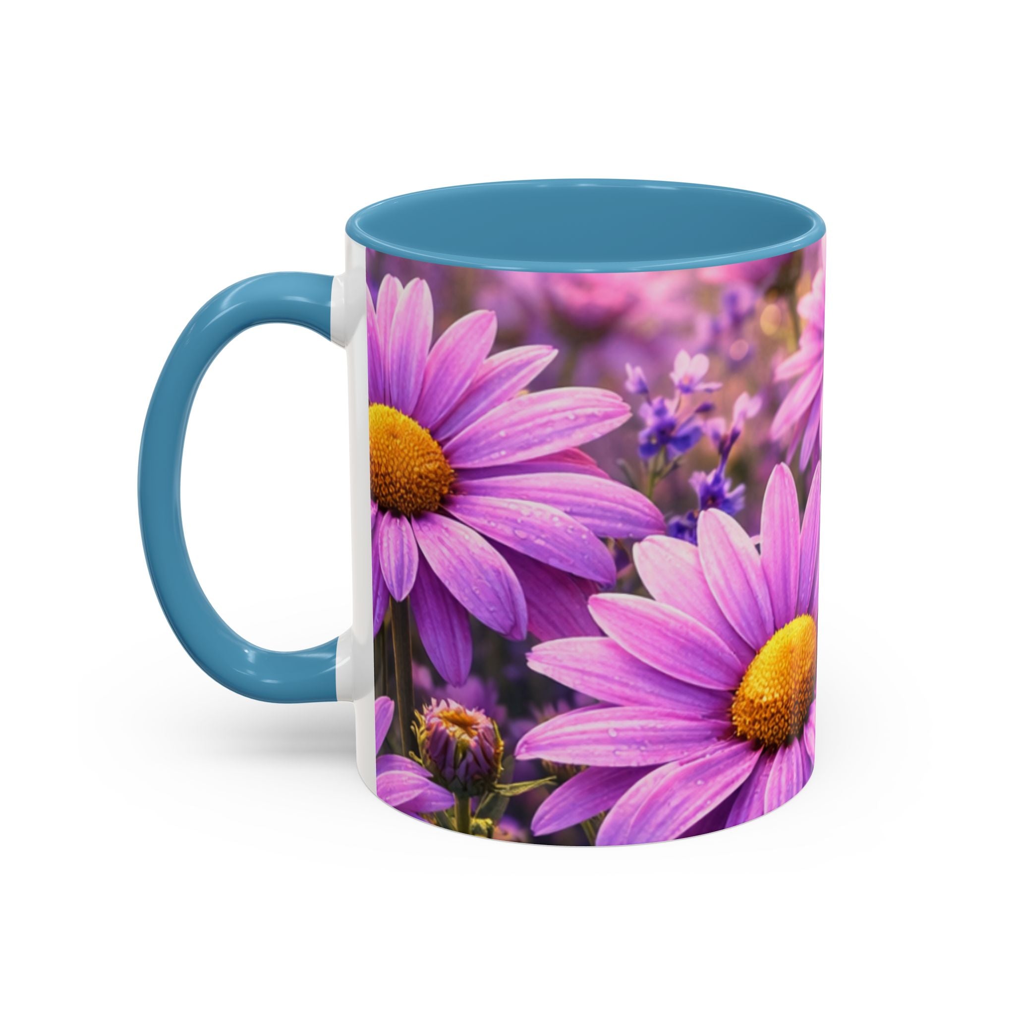 Purple Daisy Floral Mug | Accent Coffee Mug 11oz 15oz