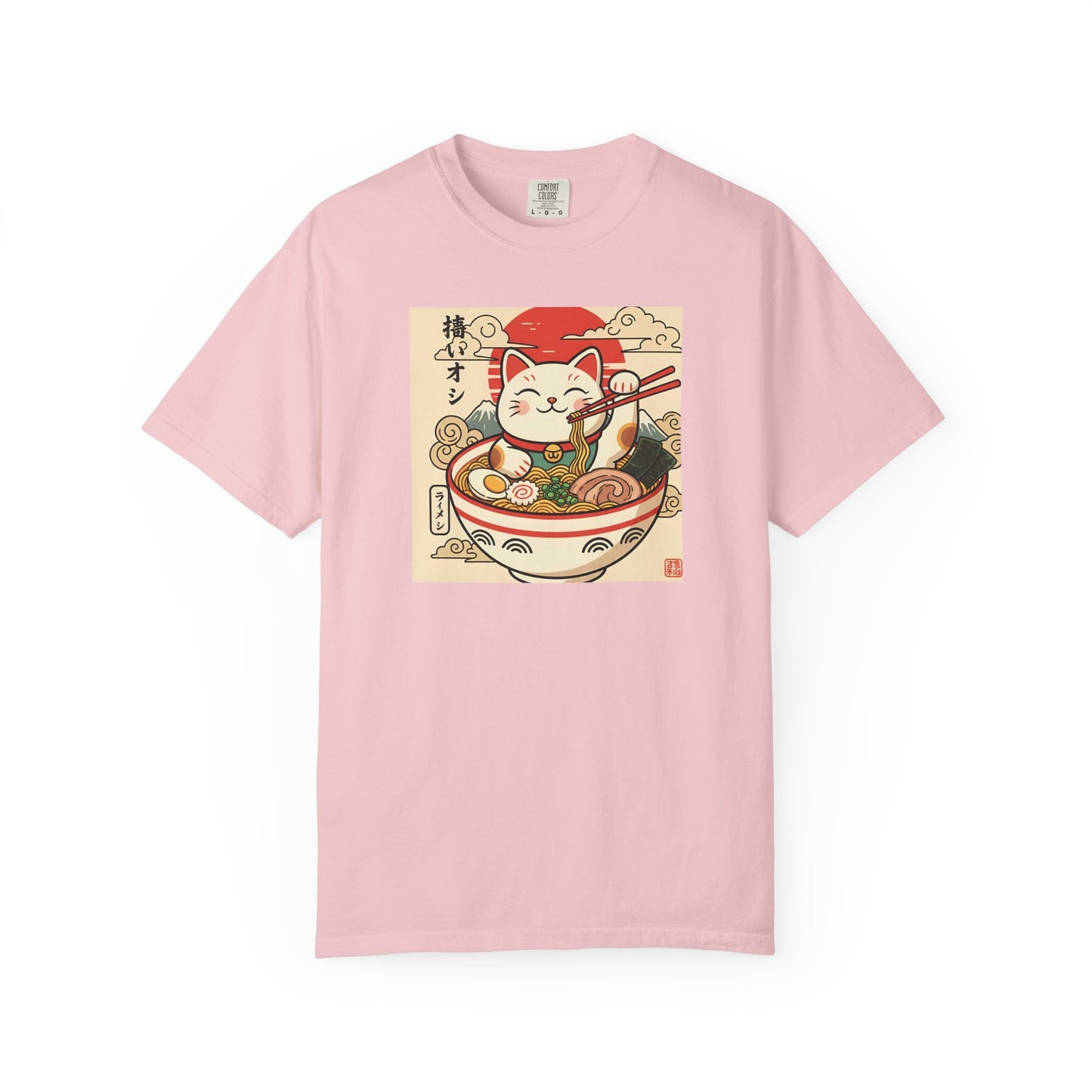 Maneki Neko Ramen Cat T-shirt | Lucky Cat Bowl Graphic Japanese Style