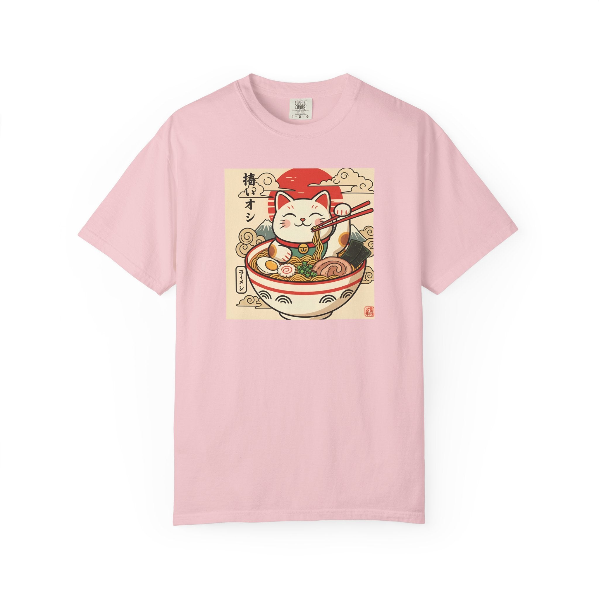 Maneki Neko Ramen Cat T-shirt | Lucky Cat Bowl Graphic Japanese Style