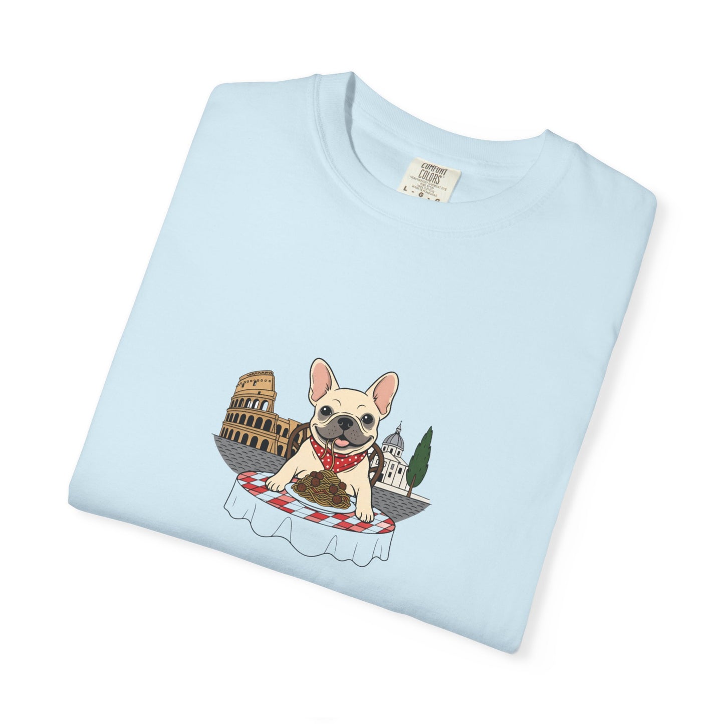 French Bulldog Chef T-shirt | Cute Dog Cooking Illustration, Bistro Theme