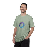 Blue Purple Butterfly Wreath T-shirt | Floral Circle Tee
