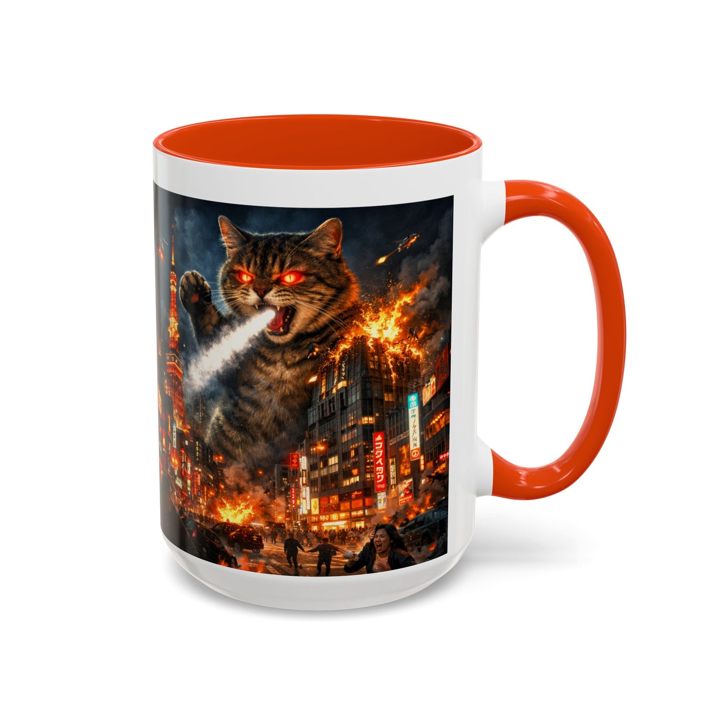 Catzilla Tokyo Cityscape Mug | Color Interior 11oz 15oz