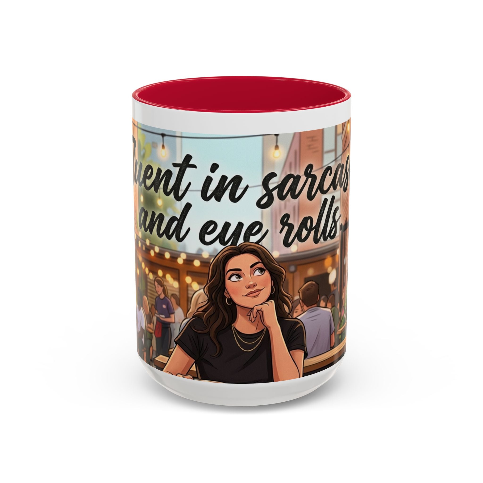 Sarcastic Girl Illustration Mug | 11oz or 15oz Colorful Ceramic