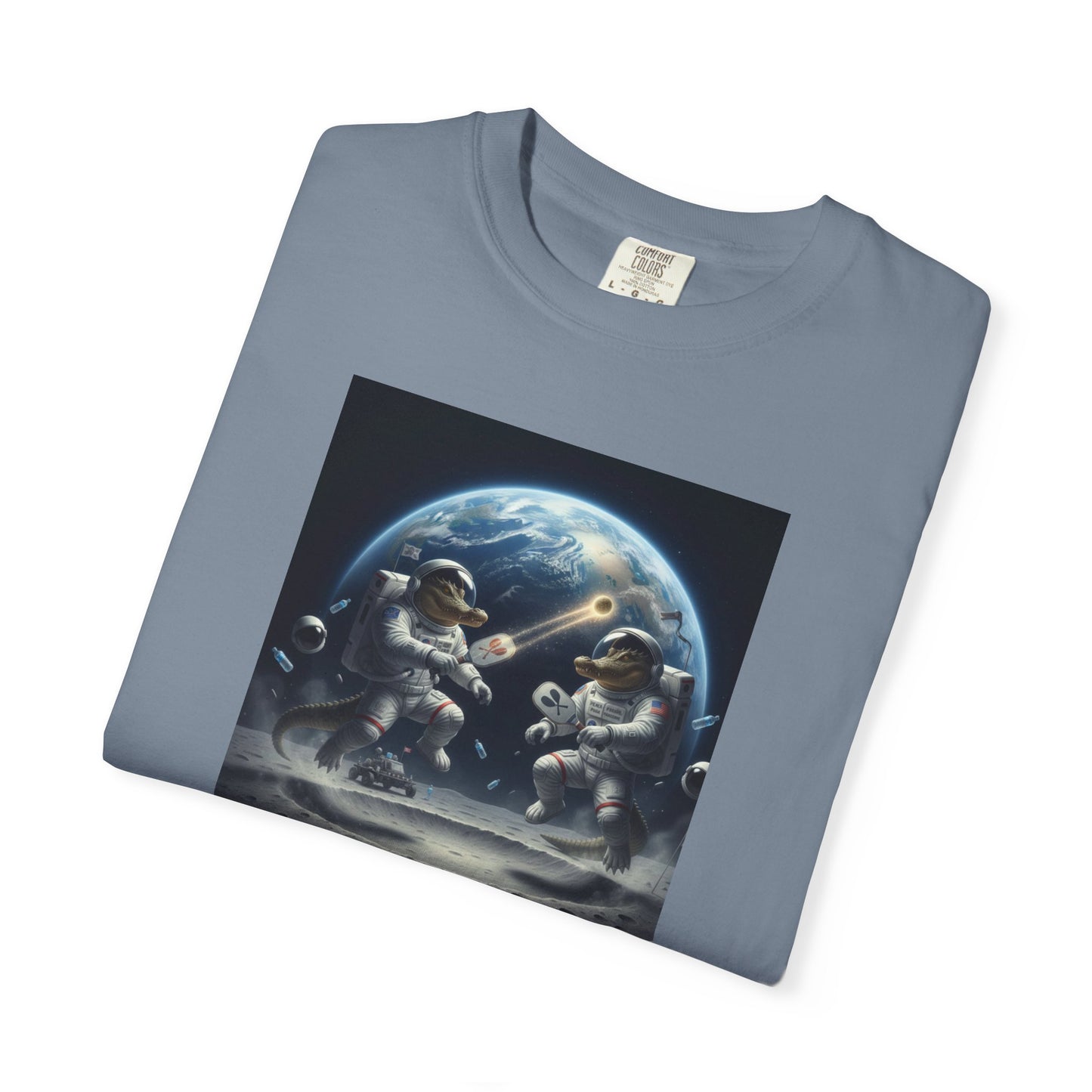 Gator Lunar Pickleball  T-shirt | Earth Background, Spacewalk Illustration